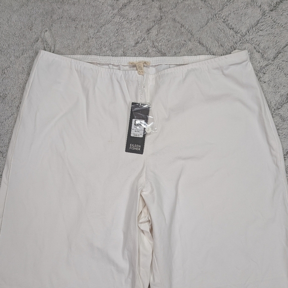 Eileen Fisher Pants Womens XL White Slim Ankle Pull On Cotton Stretch Relax - Picture 2 of 7